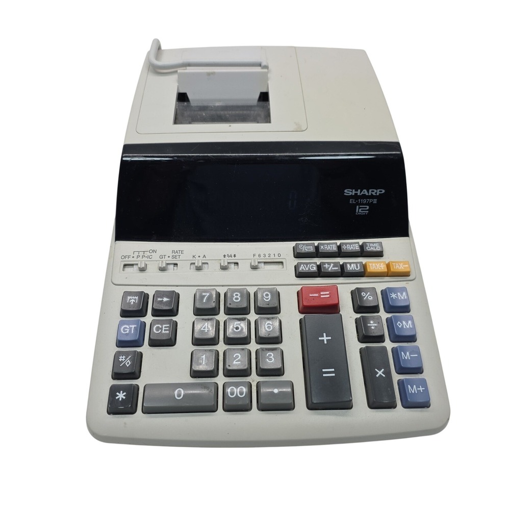 Sharp EL-1197PIII 12 Digit Printing Calculator Desktop Accounting Tested‎